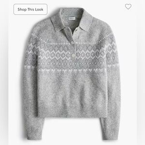 J.Crew Fair Isle Sweater Polo in Extra Soft Yarn